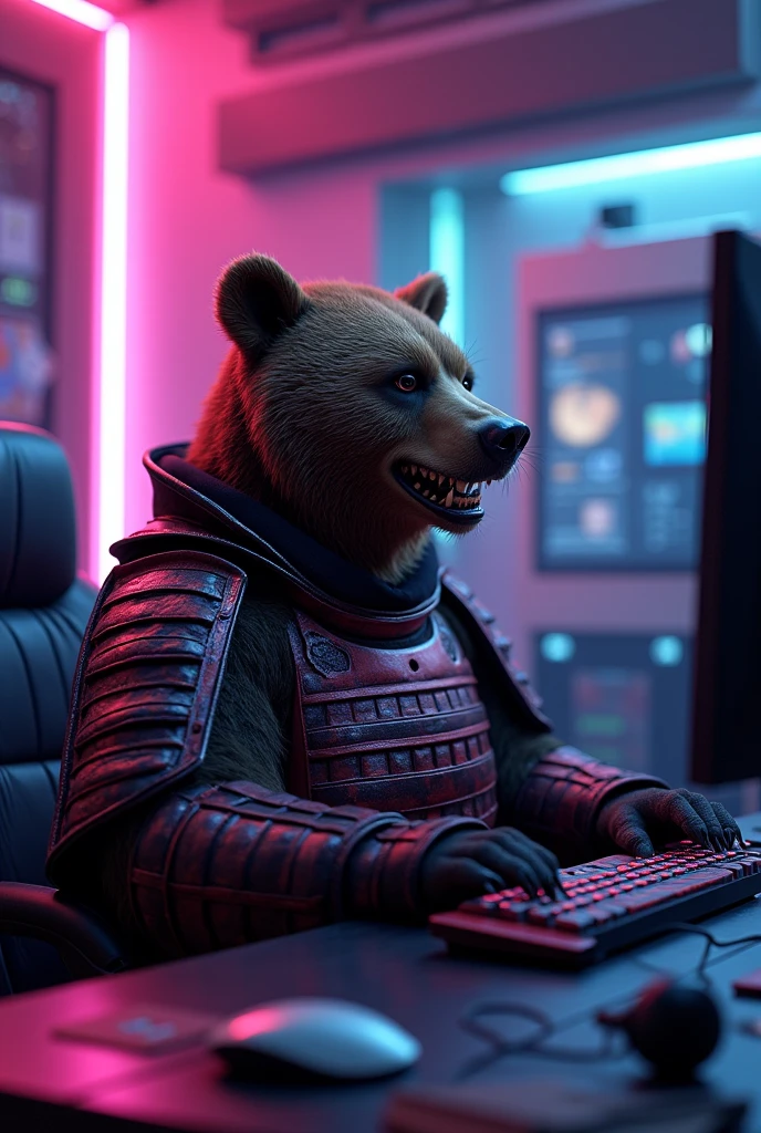 <lora:HalloweenGlowStyle:1>RAW Photo of HalloweenGlowStyle Blue an anthropomorphic cyborg grizzly bear dj mixing records on stage, photorealistic, highly detailed, illustration, lifelike, highly detailed, intricate, octane render, sharp focus, cyberpunk,, (Masterpiece:1.3) (best quality:1.2) (high quality:1.1)