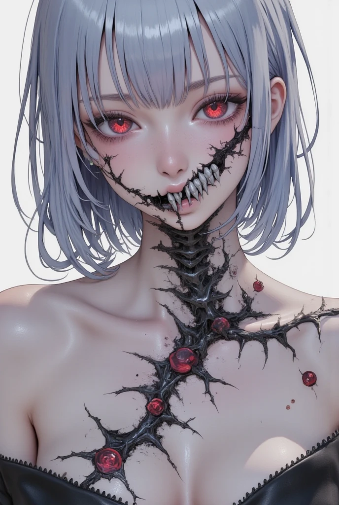 wet lands,Girl in the mud,nipple sticking out_arm,(Close-up:1.2),angle of view,Smile,bodyhorror,Tentacles,(Skeleton 0.5),ChocolateWetStyle,((close-up all over the body)),(the maid outfit),Skeleton hairpin,Lingerie transparent,Bare ribs,blue flame,(Short gray hair、dual horsetail),face expressionless,European and American style,Floating,Blue aura behind it,Magic ring,Magic