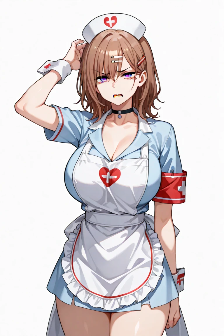 (Huge breasts:1.3), ai haibara,nurse, The background is the operating room, 1girl, black choker, uhd, retina, masterpiece, ccurate, anatomically correct, textured skin, super detail, high details, high quality, best quality, highres, 4K