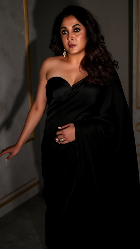 araffe woman sitting on a swing in a black dress, black gown, sequins, how pretty, black jewellery, stunning elegant pose, exclusive, black, glimmering, gorgeous lady, wearing a sparkling dress, very extremely beautiful, selina, jaw-dropping beauty, by Daphne Allen, inspired by Elena Guro, stunning woman, in the glamour style