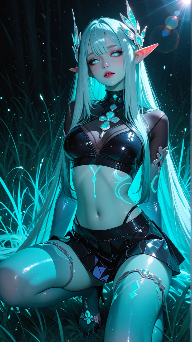 optimum,tmasterpiece,A high resolution,best qualtiy,hyper HD,super detailing,Award-Awarded,16k,独奏,(The upper part of the body),anatomy correct,Beautiful cyberpunk girl,Ex Machina,cute face,high light,Gradient Beige Hair,Hairline,((Scarlet eyes)),long eyelasher,Hanging eye corners,White skin of the,(small boobs),(Slim body),((shoulder_cape)),((high-waist_Skirt)),(),ear studs,(neck rings),(Laser material clothing:1.2)