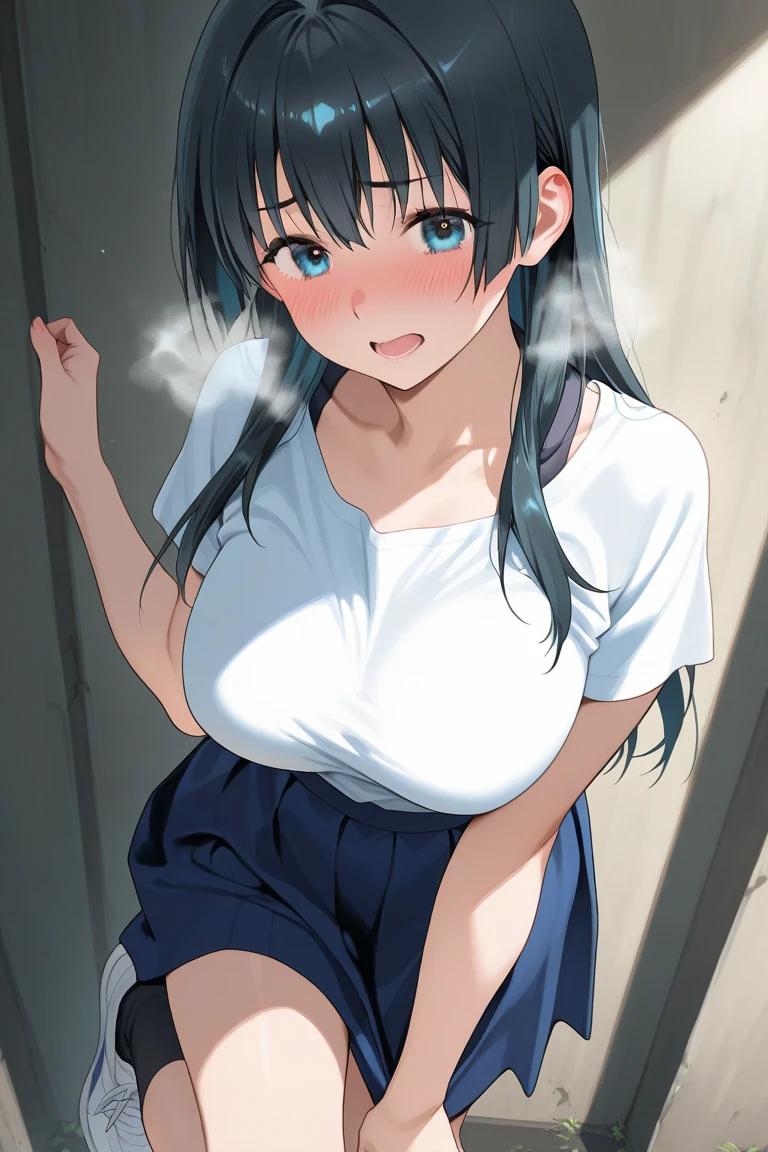 NSFW、masterpiece, 最high quality, high quality, High resolution, One girl, alone, Blue Hair, Long Hair, blue eyes, White shirt ,Black office skirt, Knee socks, whole body, Are standing, Depth of written boundary, Research Room,(((Body odor、Bad smell)))、(((Sweat)))、(((Sweat染み、Yellowing、odor)))、(((Soaking wet)))、(((((Love juice)))))、((((Detailed pussy))))、(((Standing doggy style、sex)))、((Leg spread))、(((Covered in bodily fluids)))、(((Squirting)))、(((Climax、Ecstasy face、Watery eye、Drooling)))