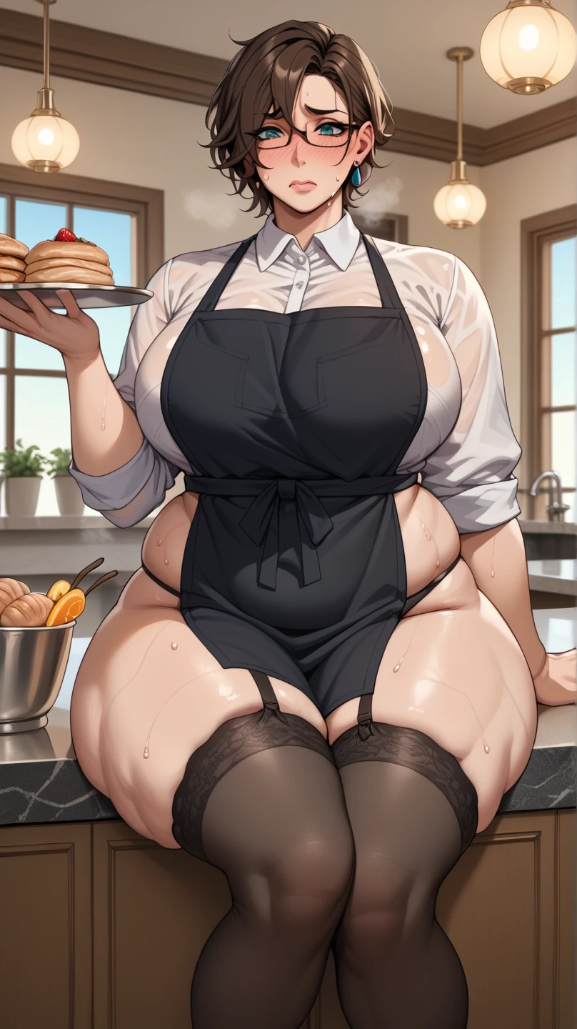 fat, makoto nijima, waering a sweater, Christmas, table with food, chubby, fat, obese