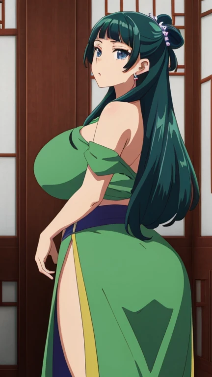brandish, 1 woman, One, I look at the viewer,(plump lips), anime coloring pages, on open air, traditional clothes, kimono,big breasts,Looking at the viewer