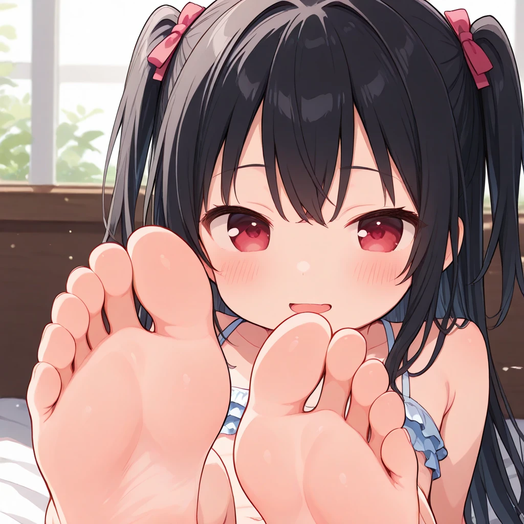 Anime girl showing his feet