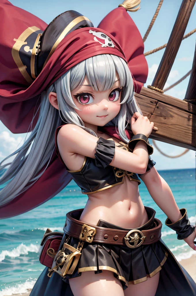 Pirate loli with mustache mustache, icon