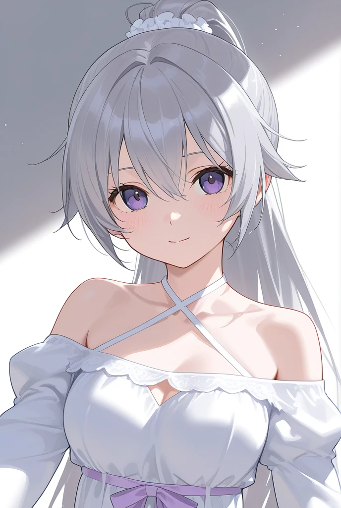 (masterpiece), (best quality), perfect face, beautiful girl, white background background, delicate and beautiful face and eyes, dark intense shadow,
1 girl, vtuber style, cool girl, hololive, tokino sora, bikini, cropped shoulders, clavicle, smile, bare feet, chest visible through clothes, (full body), looking at viewer, standing, white background,