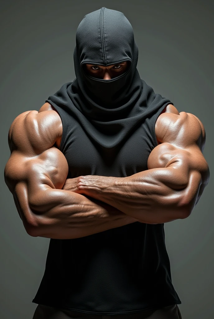 A muscle guy wearing a thief mask showing his enormous dick, wearing nothing full nude showing his bubble butt