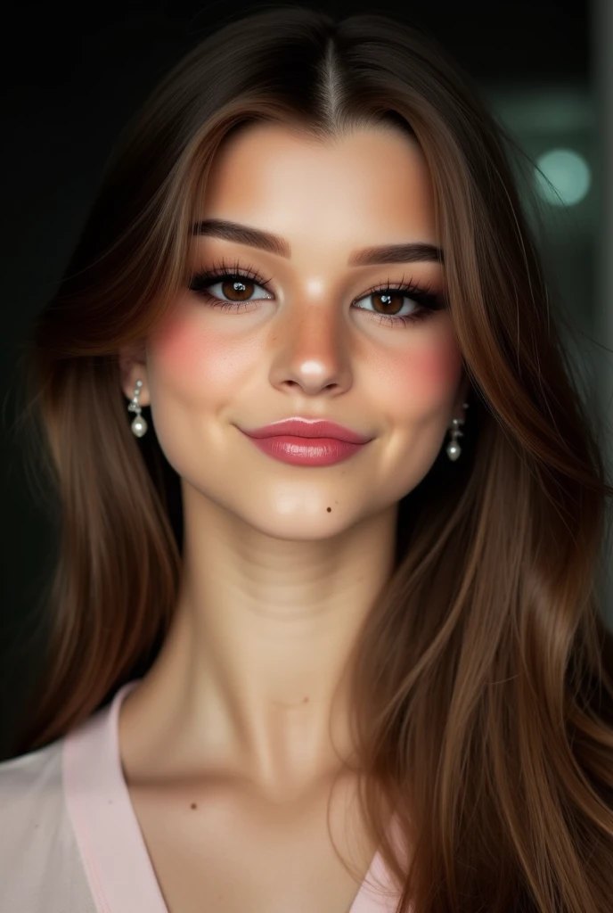vestindo (top), retrato, rosto bonito, holding a small blank piece of , lindos olhos, olhos abertos, hiper-realista, textura realista, natural lighting, Motor irreal, trends on ArtStation, cinema 800,
