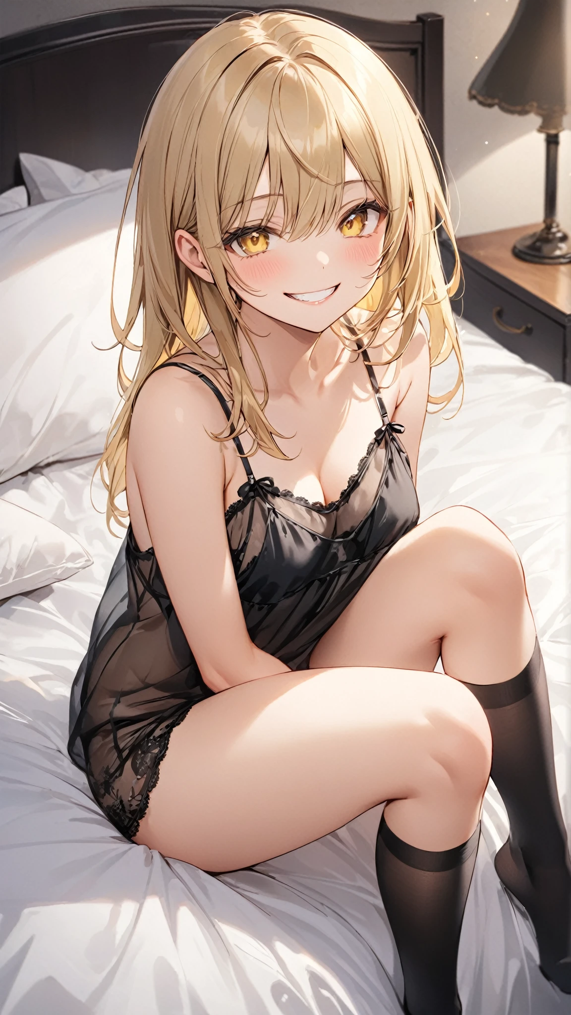 1girl,solo,(amane misa, death note:1.1),super detailed skin,shiny skin,natural face,smile ,blonde hair,sidelocks,short twintails,long hair,medium breasts,Punk ta ,bra,floral pattern panties,from behind,,ass,anime,girl's loliedroom,masterpiece,best quality,ultra detailed,high resolution,sharp focus,depth of field