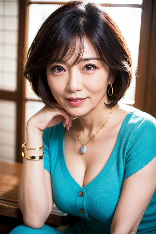 highest quality, masterpiece, High resolution, Photoreal, sharp, Raw photo, 8k wallpaper, Flawless, professional lighting, very detailed, Depth of the bounds written, one beautiful woman, Japanese, mature, 40 years old, sexy, detailed face, beautiful eyes, bangs, well-shaped small breasts, light brown straight hair, faint lips, look at the viewer, serious face eyes, white dress, cowboy shot