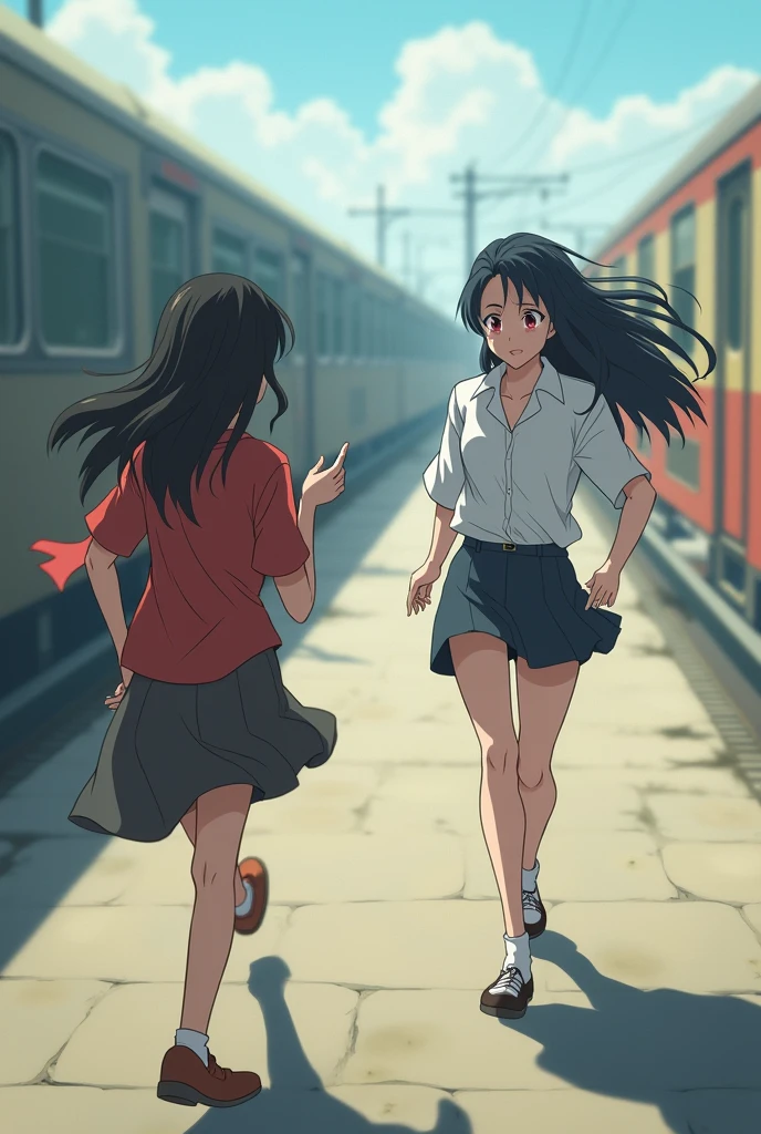 masterpiece, best quality, anime, highly detailed face, highly detailed eyes, highly detailed background,nagatoro hayase,1girl.solo,(stairs:1.2),ass, kneehighs, looking back,(pantyshot:1.1), pleated skirt, white panties,running,(from below:1.1),