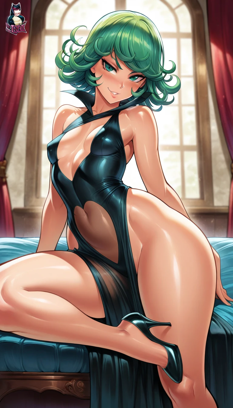 (masterpiece), best quality, highres, NSFW,
girl, (traditional media, 80s:1.4), (eyelashes:1.5), (:1.2)
(intricate high detailed body:1.2),
aqua hair, (hair slicked back:1.3), (twin tail), wavy hair, forehead,
green eyes,
(red lip stick:1.3),
slender body, huge breasts,
naughty face,
neckwear, (white lace leotard with sleeves),
see-through clothes, jewelry,
cowboy shot,
in royal palace,