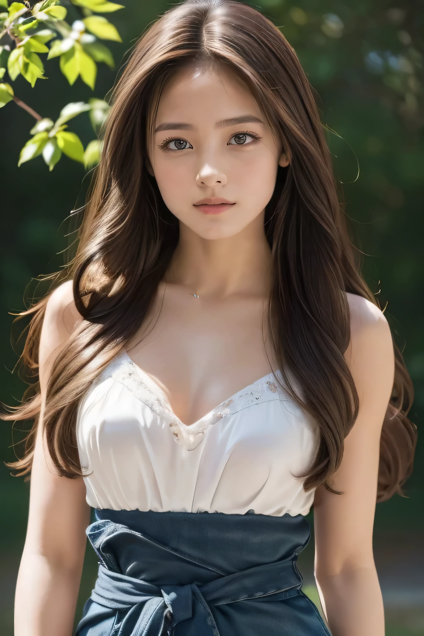 masterpiece、Highest quality、8K、Pure Japanese、Beautiful girls、11 years old、Flat chest、 body、Detailed contours、Shining Eyes、Clear Eyes、Soft and rounded contours、Detailed jawline、Flat Chest、Long hair flows