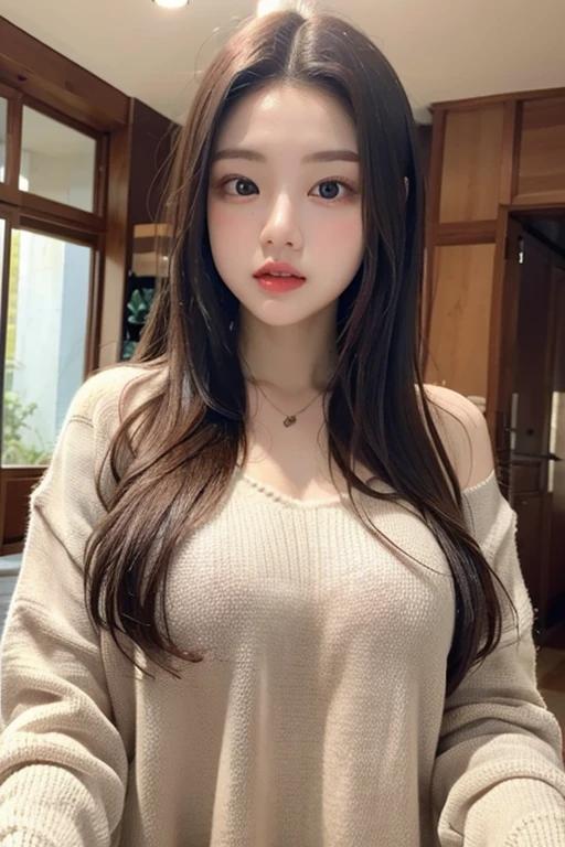 Portrait of a girl with slow movements of her body going up and down, making her hair softly flow. Her hair glows in the golden sunlight, gently swaying like silk. Her serene face is framed by delicate, fluttering strands, creating a dreamy, ethereal atmosphere.