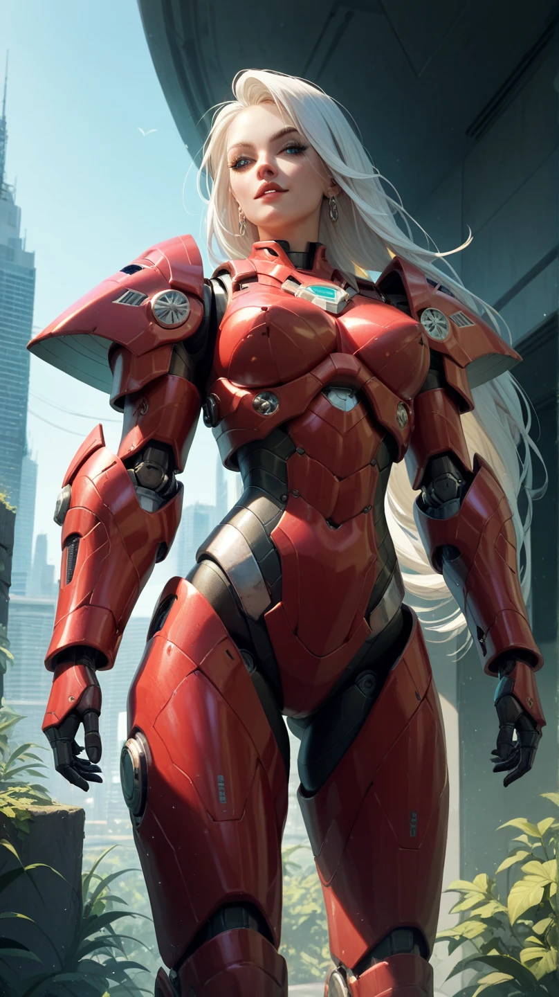 masterpiece, best quality, IncrsLowTier, electricity, glowing eyes zerotwo horns, hairband, necktie, red dress, pantyhose horns, hairband, red bodysuit, armlet, mecha horns, hairband, white bodysuit, white gloves, cap, red dress, white gloves, jacket on shoulders, pantyhose, cyber_armor body_suit,huge_breast, tall female, fulll body, sun light, smile,, sun aura,, boots, standing, smile, lips, red lips,,,{best quality}, {amazing quality} {best quality},{amazing quality},, {absurdres},{{highres}}, {very aesthetic}, {detailed}, curvy, tall, huge breast, character focus, white background,full-length portrait,, huge hips, huge muscles, huge thighs, curvaceous, venus figure,full body, full portrait