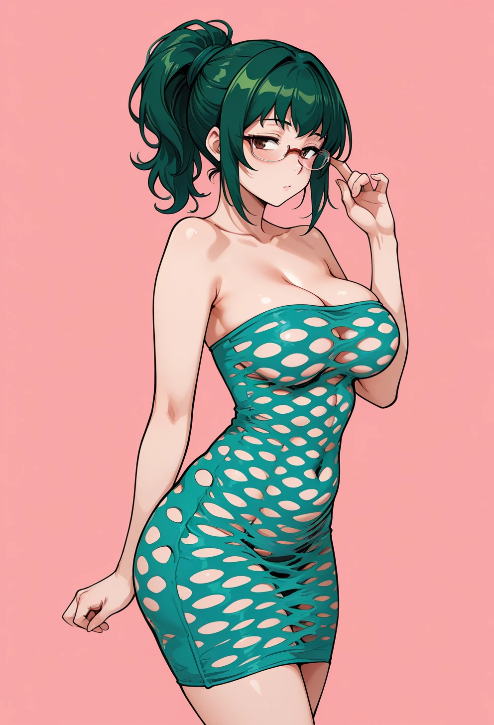 tatsumaki de one puch man, with a pregnancy test in her hand showing it towards the camera and somewhat upset.
