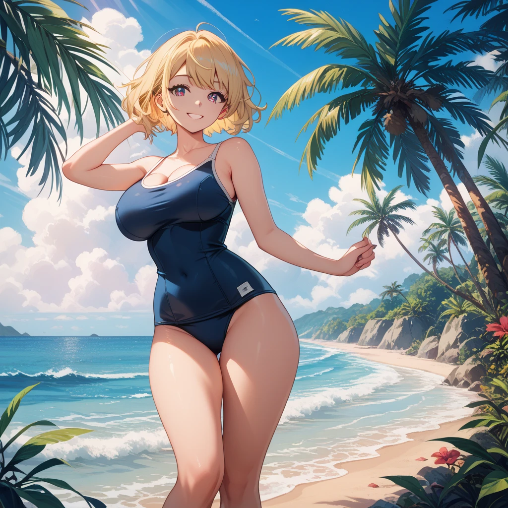 best quality,highres,ultra-detailed,realistic,bikini,girl,beach,sandy beach,sunlight,clear skies,turquoise water,tropical plants,summer vibes,vivid colors,tan skin,beach waves,long hair,playful,elegant,relaxed,seaside, happy look, smile, fresh coconut juice,beach umbrella,seashells,sandcastle,swimming,water splashes,beach ball,beach chair,smooth skin,natural beauty,breezy,swimsuit,tropical paradise
