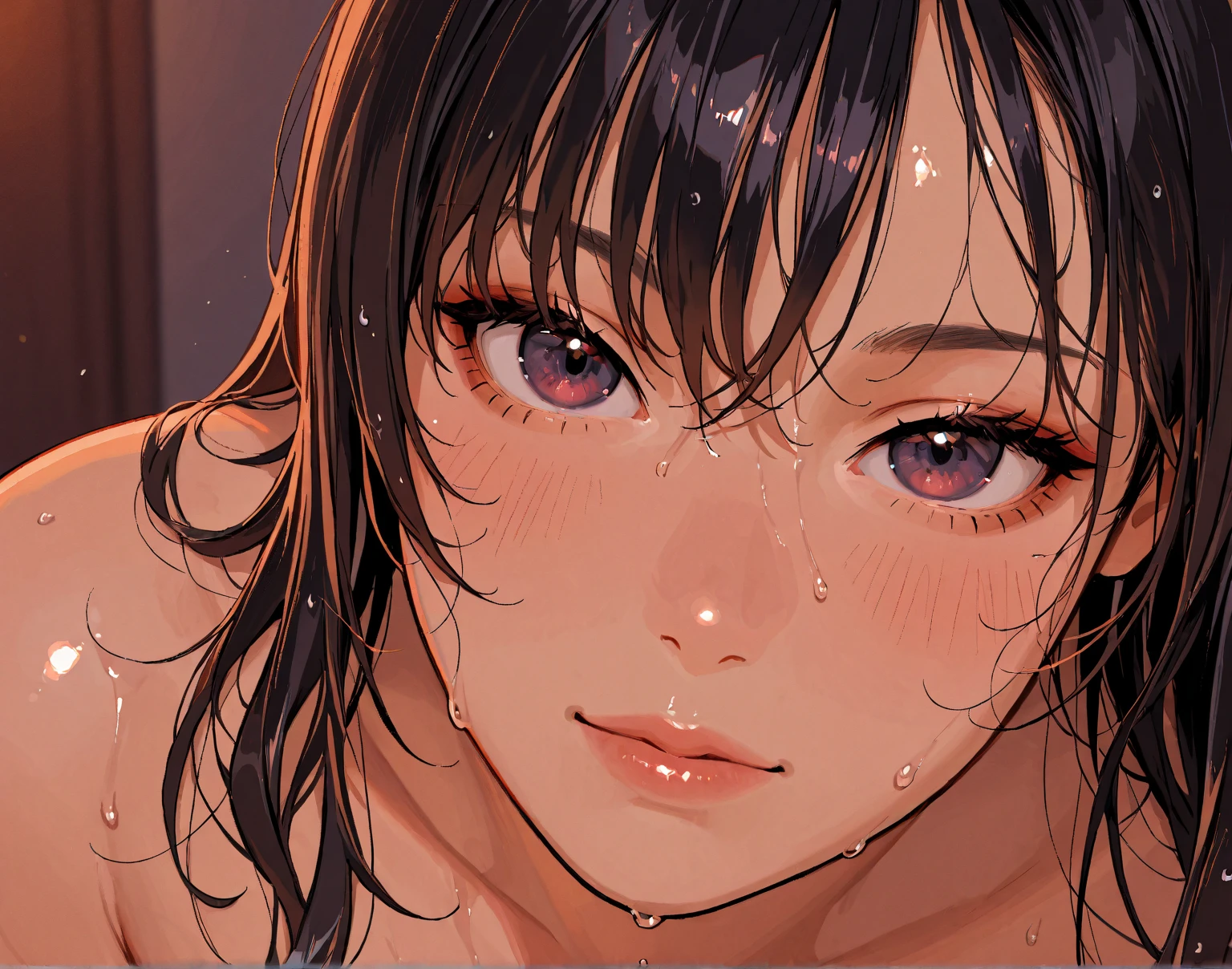 (High resolution),(High resolution),(High resolution),(8k),Yoshizuki_Iori、In the storeroom、Kneel、Sperm on face、Lots of sperm、Top View、naked、Pussy、Lots of love juice