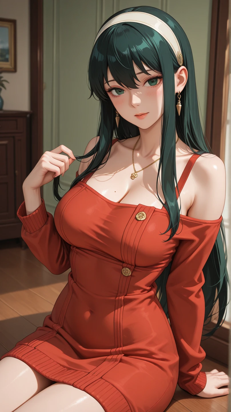 ((mejor calidad)), ((obra maestra)), (detallado), cara perfecta, mujer joven, peliroja, ojos azules, delgada, small breasts, trasero grande, vestida con vikini, verde olivo, paisage de hotel, estilo de ilustracion evangelion