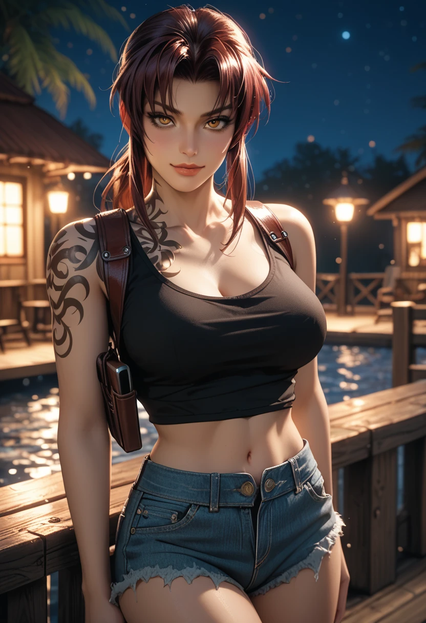 full body and nude Claire Redfield from Resident Evil, posing seductively for the viewer, Alone:1, to throw, beautiful thighs, Front view Sunny city background, by the wide, 3/4 body, V-neck shirt and plaid pleated miniskirt