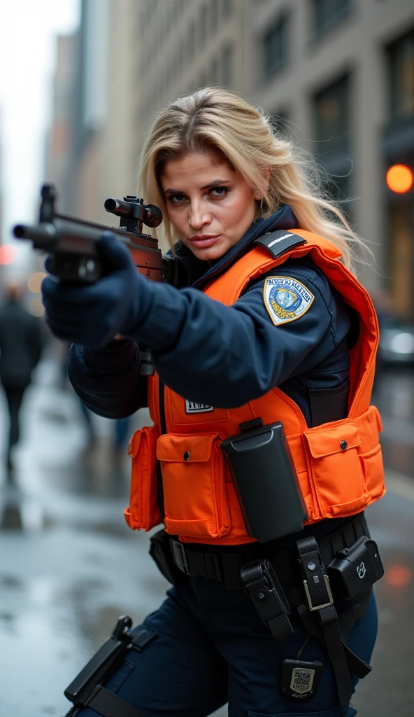 DEN_ninaq_SG,
(posing by a (police car:1.2) (dressed:1.1) in a (police uniform:1.2), (police officer:1.3), police uniform, (police car:1.1), cuffs, (police:1.2), (uniform:1.3), police hat, hair tied back, tied back hair, trousers, top, jacket:1.1),
bokeh, f1.4, 40mm, photorealistic, raw, 8k, textured skin, skin pores, intricate details <lora:epi_noiseoffset2:1>, epiCRealism <lora:ClothingAdjuster3:-1>