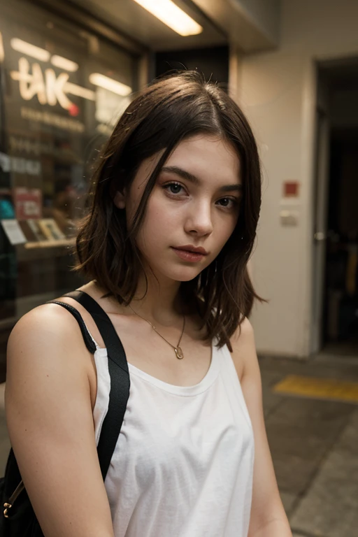 One girl around 19 years old that looks like millie Bobby brown