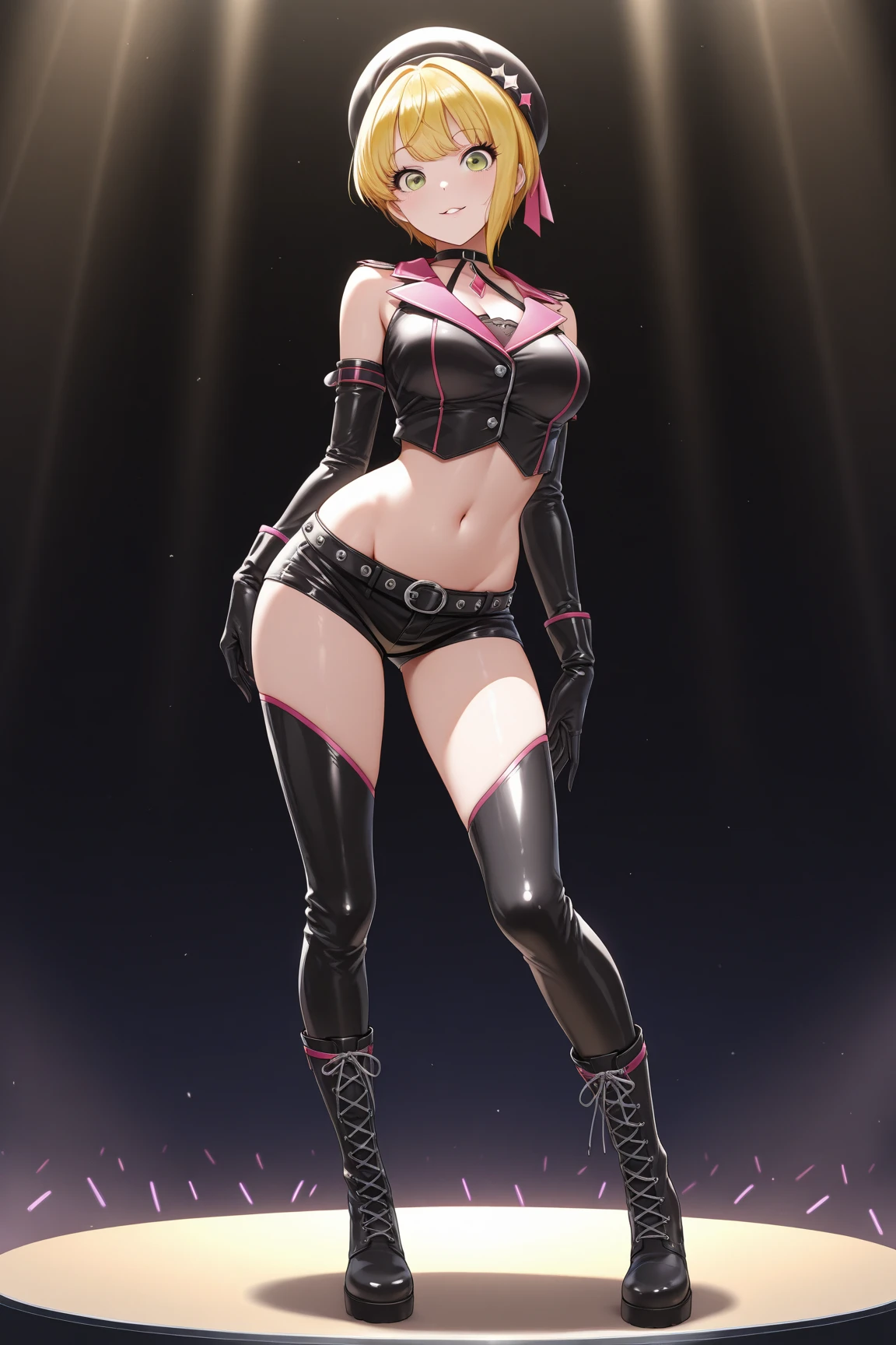 Ultra-realism, cyber punk, 16K, Super Resolution, One Girl, Pole dancer, blue eyes, blonde, Dazzling neon lights, A combination of Moulin Rouge and burlesque, Luxury nightclubs, Very detailed, High resolution, High resolutionR, High resolution, UHigh resolution, Professional work, Black light, Do pole dancing, Stick to the pole, attractive, attractive, dynamic pole dance, Dynamic dance moves, Powerful and bold compositions, Dramatic Photos, ARW,Less fabric area,High leg costume,