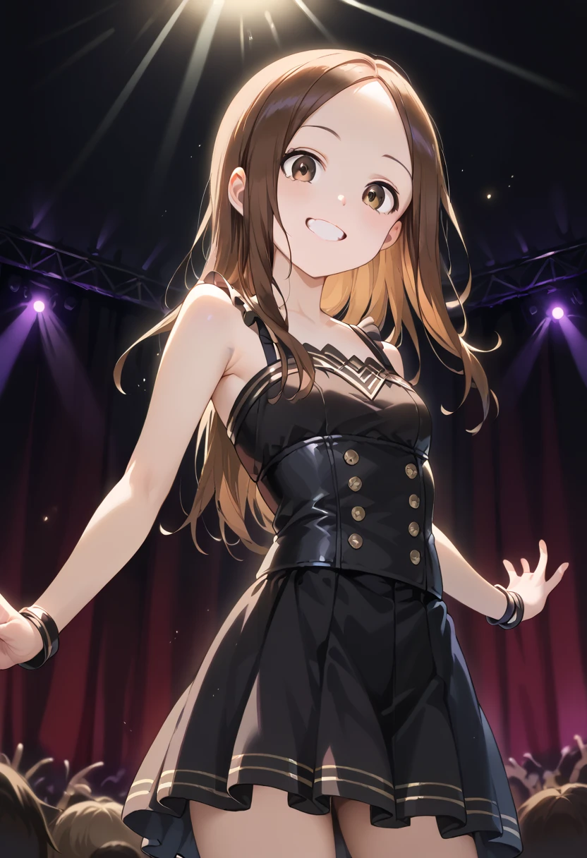 Takagi-san、光沢のある茶色のhair, Straight Long Hair,((Moderateのchest、おinこ、Center part))、 美しい茶色のeye、smile、キラキラしたeye, (fine grain)、非常To精細なeye、非常To詳細な顔, 非常To詳細なeye, Cowboy Shot、
(masterpiece, Highest quality, Super detailed:1.4), One girl, Areola_slip, green_eye, blush, chest, brOwn_hair, dress, hand_To_Own_mouth, hand_superior, Looking_in_Audience, Moderate_chest, chestの谷間, Open_Clothes, Open_dress, Broke up_lips, 一人in, strap_slip, unbutToned, superiorper_body, white_dress
