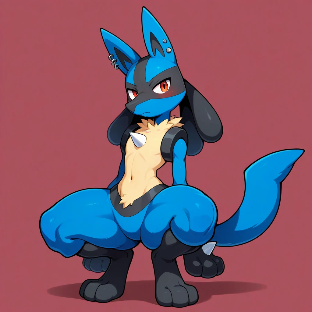 Lucario with showing ass