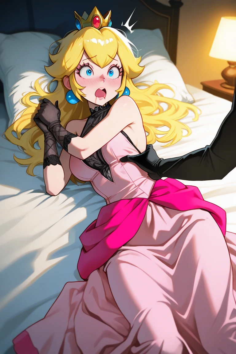 ((high detailed, best quality, 4k, masterpiece, hd:1.3)), ((best quality)), ((HD)), ((8k)), (ultra HD), Snowy Forest background, snowflake pattern, frozen forest, (panoramic shot), a full-length shot of Rosalina lying on the snow on the floor in the winter mountain, (solo:1.3), neon blue eyes, BREAK blue eyes, seductive, attractive, shy_smile, smooth anime cg art, 36C_breasts, cleavage, long legs, vivid colors, detailed digital art, slim body, perfect skin, blonde hair, blue eyes, hair over one eye, long hair, wet hair, crown, jewelry, star earrings, BREAK crown, looking at viewer, BREAK looking at viewer, extremely detailed face, using only a navy_blue_T-shirt, Navy blue mini T-shirt, blue T-shirt, dark_blue_T-shirt, dark blue T-shirt, mini dark shirt, sexy_mini_navy_blue_thong, sexy_mini_navy_blue_gstring_thong, sexy_mini_dark_blue_thong, sexy_mini_dark_blue_gstring_thong, gem, (navy blue high heels), (dark blue high heels), (high heels), dark black makeup lips, dark gothic eyeshadows, dark eyeshadows, black eyeshadows, black sexy lips, black lips, (dark:1.2), dark lips, very dark lips, (perfect_hands), (perfect_anatomy), (only two leglack makeup, black medium lips, detailed_fingers, five_fingers_per_hand, 5_fingers, five_fingers, (1 girl), ((1 solo girl)), detailed_lips, detailed black lips, black painted lips, gothic painted lips, (off shoulder:1.1),