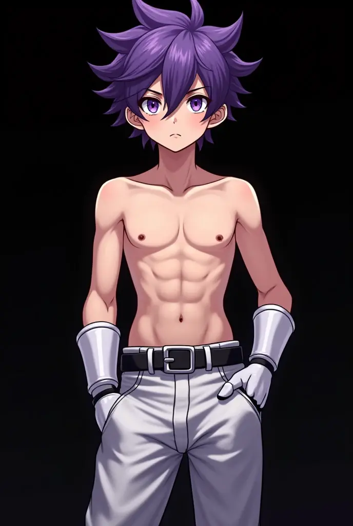 naked, big cock, huge penis, locker room, alone, whole body, smiling, muscular, huge muscle, big muscles, pectoral muscle, boy, young, Yusaku Fujiki / Playmaker , anime, blue hair, Yu-Gi-Oh, very young, boy face, pokkuti, human