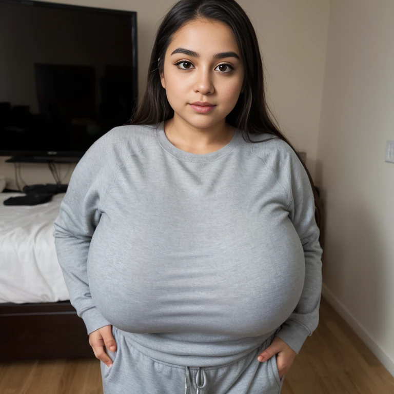 Chubby, busty, voluptuous, bursting tight clothes, slave, working hard, full of liquids