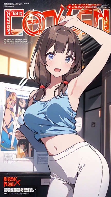 Anime girl in orange bikini posing with computer monitor in office, Seductive Anime Girl, Fine details. girls' frontline, realistic bikini, (SFW) safe for work, kawacy, oppai, Kantai Collection Style, marin kitagawa fanart, wearing a swimming wear, anime moe art style, at pixiv, biomechanical oppai, from girls frontline