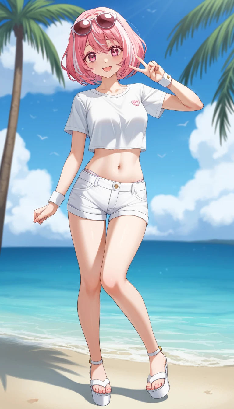 cartoon of a woman in a bikini top and shorts with a purse, de meninas da linha de frente, meninas estilo linha de frente, detalhes finos. meninas da linha de frente, foco nas coxas, menina anime sedutora, roupa reveladora, noire cena mal-humorada, estilo anime ecchi, cell shaded adult animation, SFW Version, (sfw) seguro para o trabalho, Varied positions, seios grandes, cabelo preto