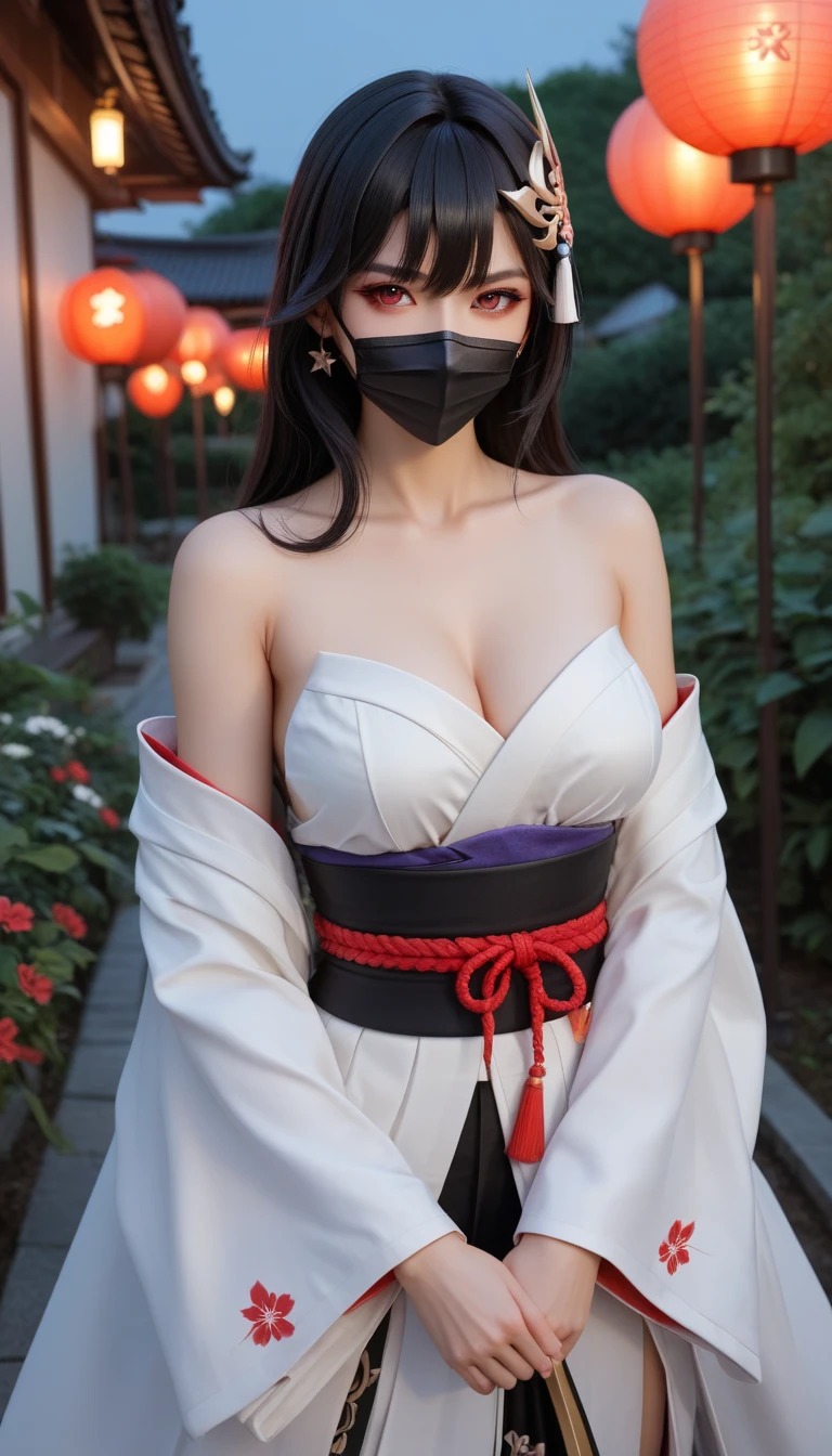 Best Quality, masutepiece, High resolution, 1girl in, Beautiful face,smile,
Tindall Effect,
Realism, Dark, Edge lighting, Two-tone lighting, (High Detail Skin: 1.2),
8K UHD, Digital SLR, Soft light, High quality, Volumetric lighting, Photo, high-definition4K, 8K,
(a beautiful idol),(black surgical mouth mask:1.3),
upturned eyes, straight nose, small face,Sharp features,Big eyes,
detailed background,(at the midnight river,Sakura,fullmoon:1.4),
BREAK
(sitting,dynamic pose:1.3),(light black hair:1.5),(chignon hair:1.3),(large breast,plump thighs:1.3),
(fullbody shot,wide shot:1.3),
(kimono,cleavage:1.4)