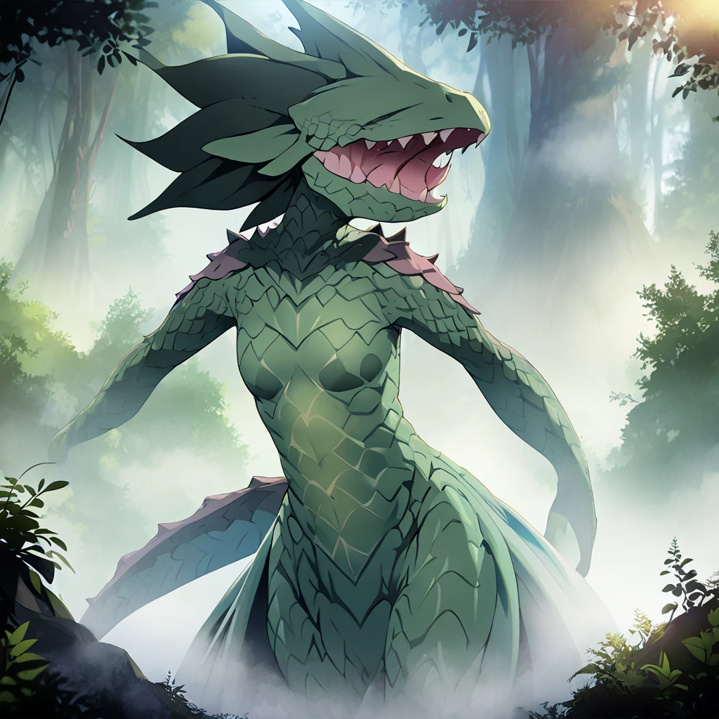 (Full body character concept)、8k、((((No humans)))), reptiles,, green body, Crocodile human, Muscular,、(Irritated、Close your mouth)、Combat Stance、(Crocodile scales)、From below、(White background)