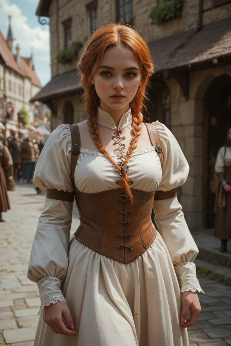 medieval girls, In a medieval city, posing for medieval girls, Medieval clothes