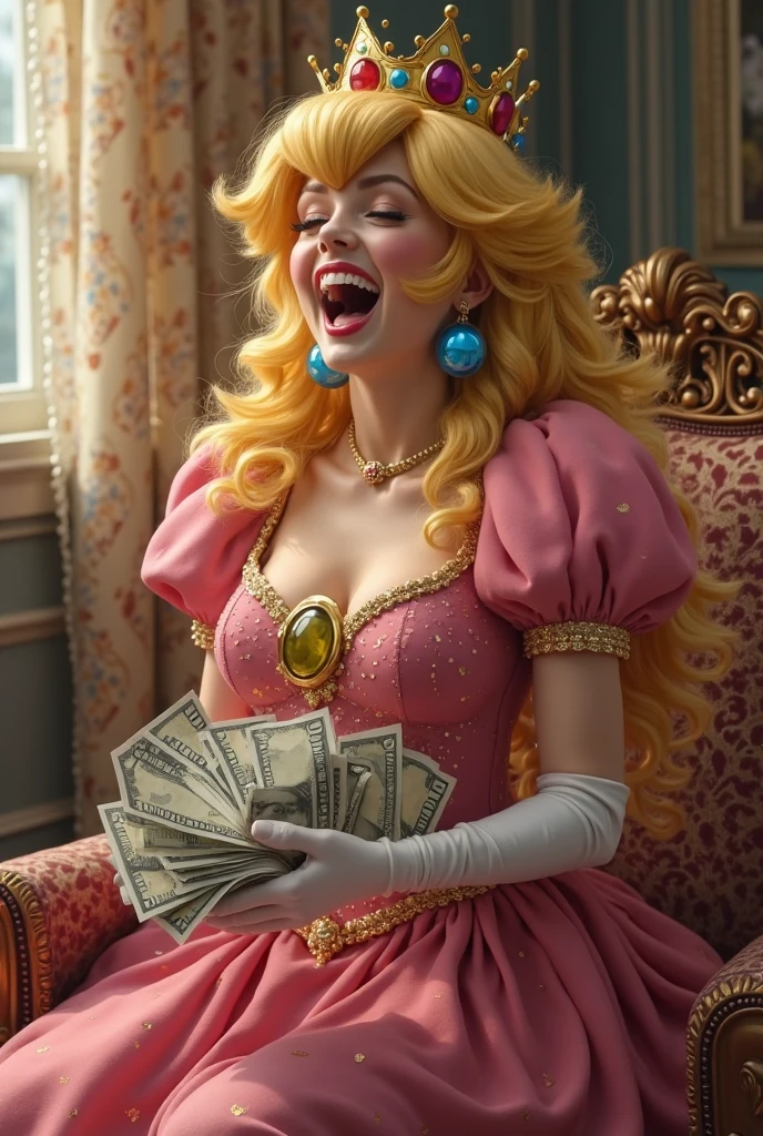 Realist Princess peach laughing of your pathetic dick while is crushing it and receiving all your money tributes