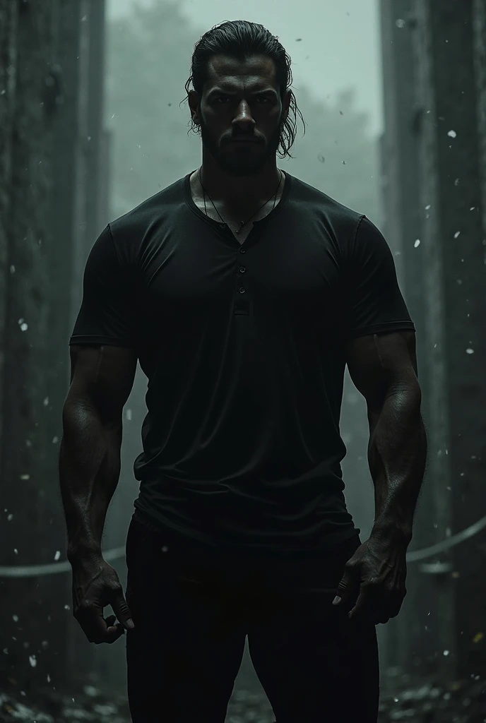 "A person standing strong in a storm
Make it vibrant and hyper realistic