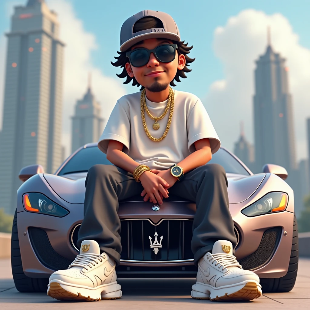 Generate a pic of rolls-royce la rose noire droptail with a Pakistani young boy sit on car and written name of his shirt is 'Aamir' for Mobile Wallpers and show fly drone pic
picturee in HD