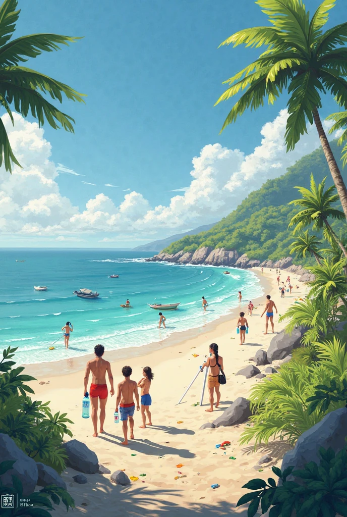 I want an AI that will create a profile picture for the group called: ELECTIVE: IT'S BEACH TIME: geography, history, ECONOMY AND CULTURE OF THE PARAIBAN COAST