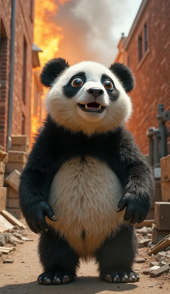 (big panda),pixar style,8k,realistic,vray,HDR,6000K,perfect light,bokeh,dept of field,photorealistic,masterpiece,high resolution,best quality,
(pixar style),(pixar character:1.2, smiling, happiness, black marking on the eye,