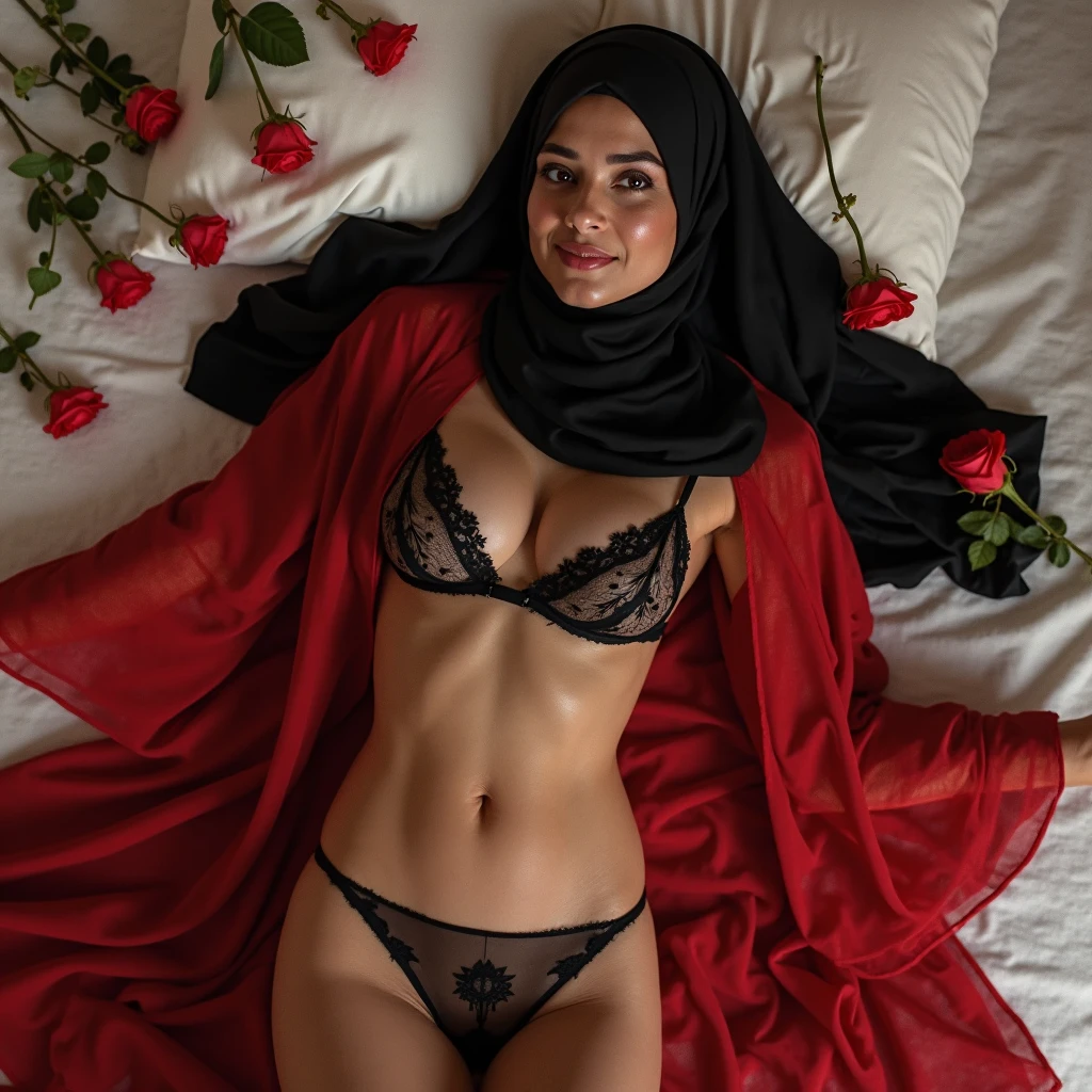 (view from above), , In an empty church, a sexually attractive mature wide hips hourglass figure hijabi muslim MILF sits gracefully on a chair, exuding an adult video star body figure. She embraces her religious identity wearing (red lace hijab) with pride, wearing a beautiful ((red bra thong red thighhighs)) that perfectly complements her figure and showcases her depraved style.
Her glamour ((hijab:1.5)) styles is expertly wrapped her head, framing her face and accentuating her natural beauty. ((She wears red bra thong stockings)) that add a touch of sensual to her ensemble, paired with high heels that elongate her silhouette and enhance her confident posture.
Her makeup is flawlessly applied, with captivating eye shadow, precise eyeliner, and voluminous lashes that enhance her expressive eyes. Her lips are painted a bold shade of red, adding an alluring touch to her look, golden necklace.
As she sits on the chair, she carries an air of authority and sensuous, embodying the role of a dedicated and fuckable hijabi muslim MILF. The empty church symbolizes the potential for lust and sexual desire, waiting to be filled with the lust and depravity.
This scene portrays a sexually and stylish MILF, celebrating her hourglass figure while honoring her sexual beliefs. she is looking at viewer, ((stockings)) skin texture, ultra high res, RAW, instagram LUT, masterpiece, best quality, ultra-detailed, ultra high resolution, RAW, 4k, (looking at viewer), extremely detailed eyes and face, ((beautiful detailed nose)), ((beautiful detailed thigh)), ((beautiful detailed eyes)), perfect body proportion, (looking at the camera), seductive face, red lips, cheerful, happy, (red thighhighs) (hijab) (SFW:1.5)