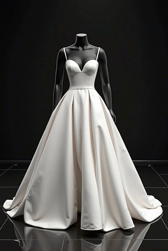 vestido de noiva exposto em um manequim, na vitrine de uma loja, detalhes intrincados, 8k