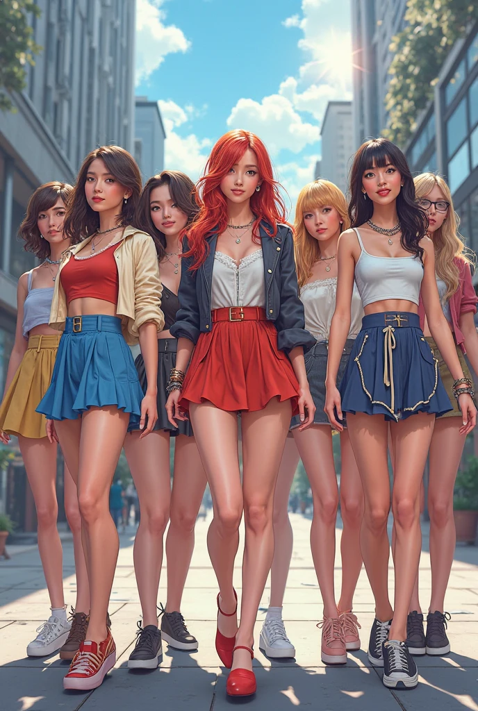 Women in school clothes who wear short dresses