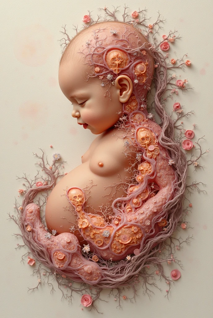 Purple，stoneware，clay sculpture：1.37，elegant pregnant woman，tattered clothes，Ceramic vase，sculpture，shattered，Flowers grow from the hole in my belly，There are palm prints on the baby&#39;s belly，Cracks on the belly，round belly，细节复杂的sculpture，fine texture，Cracks on the belly，Delicate flowers grow from the cracks，Tactile surfaces，ice crack&#39;Sublime artistry，pastel color palette，soft light
