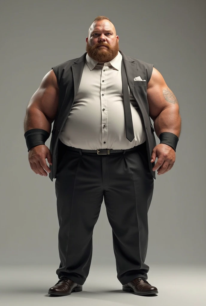 34age, 2.3m, muscular, hairy, fleshy, bearded, full body, , dark blue big pants bulge, sweaty, hairy chest, hairy arms, hairy belly, hairy legs, hairy feet, dark blue jacket suit, almond smooth skin dark hair, gray eyes, tattoos all over body
