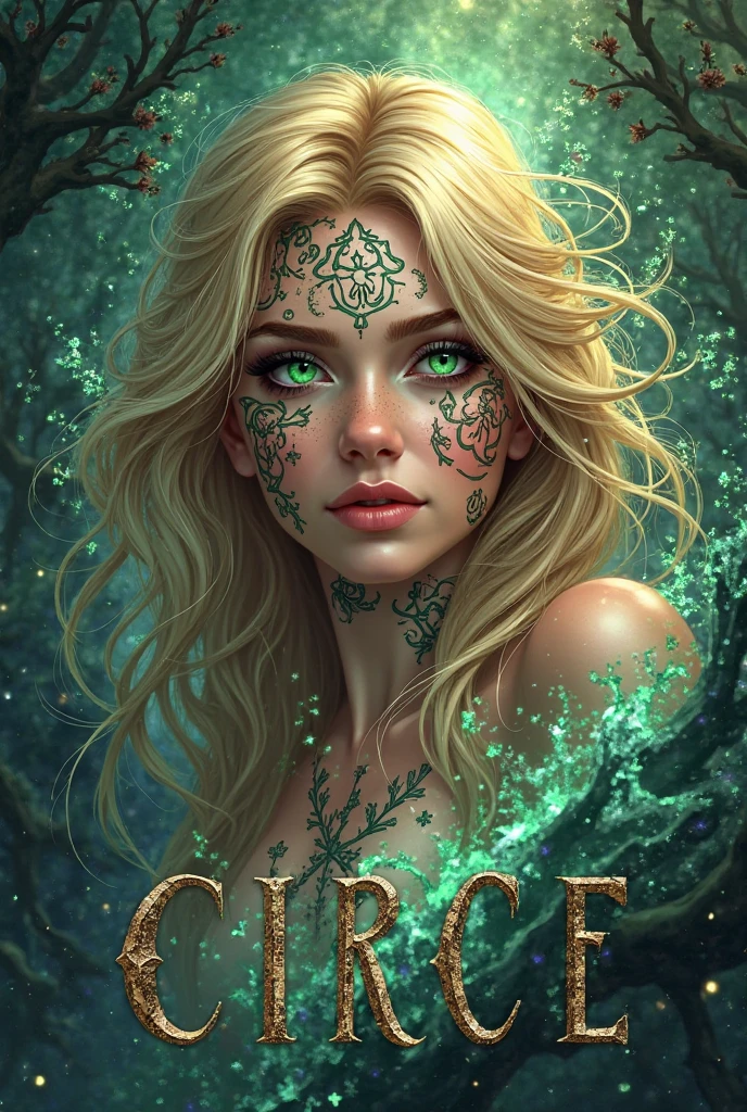 a close up of a woman in a green dress in a forest, elemental, elemental guardian of life, full portrait of elementalist, romance novel cover, fire elemental, young adult fantasy novel cover, fantasy book cover, magical elements, romance book cover, extraterrestrial plants novel, extraordinarily detailed woman, urban fantasy romance book cover, fantasy elements