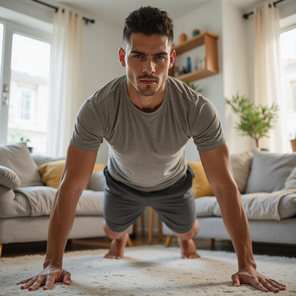 Do push ups in a bedroom